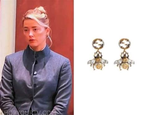 amber heard gucci earrings|amber heard dog on a bee.